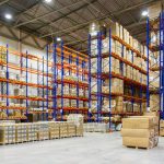 Blue and orange warehouse pallet racking system - SAS Midwest